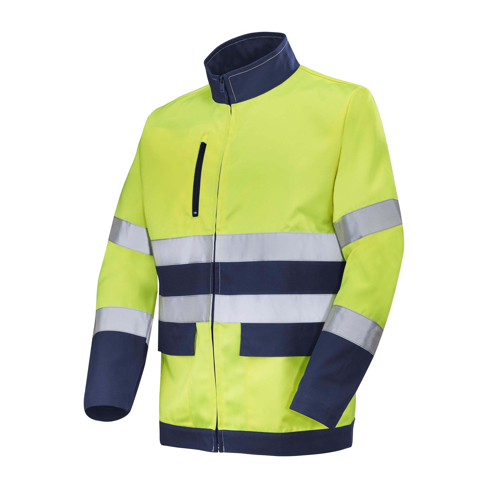 Blouson FLUO BASE XP Jaune Fluo / Bleu Marine Haute Visibilité de la marque Cepovett Safety - Photo 3/4