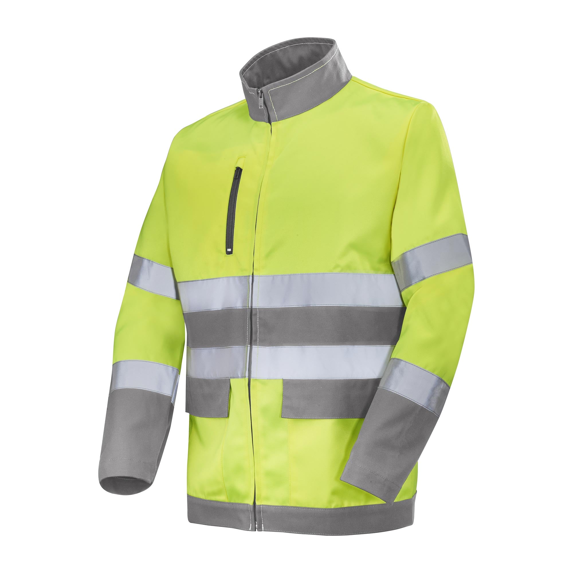 Blouson FLUO BASE XP Jaune Fluo / Gris Acier Haute Visibilité de la marque Cepovett Safety - Photo 3/4