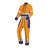 Combinaison 2 zip FLUO BASE XP Jaune Fluo / Bleu Marine Haute Visibilité de la marque Cepovett Safety - Photo 3/4