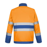 Blouson FLUO BASE XP Orange Fluo / Bleu Bugatti Haute Visibilité de la marque Cepovett Safety - Photo dos