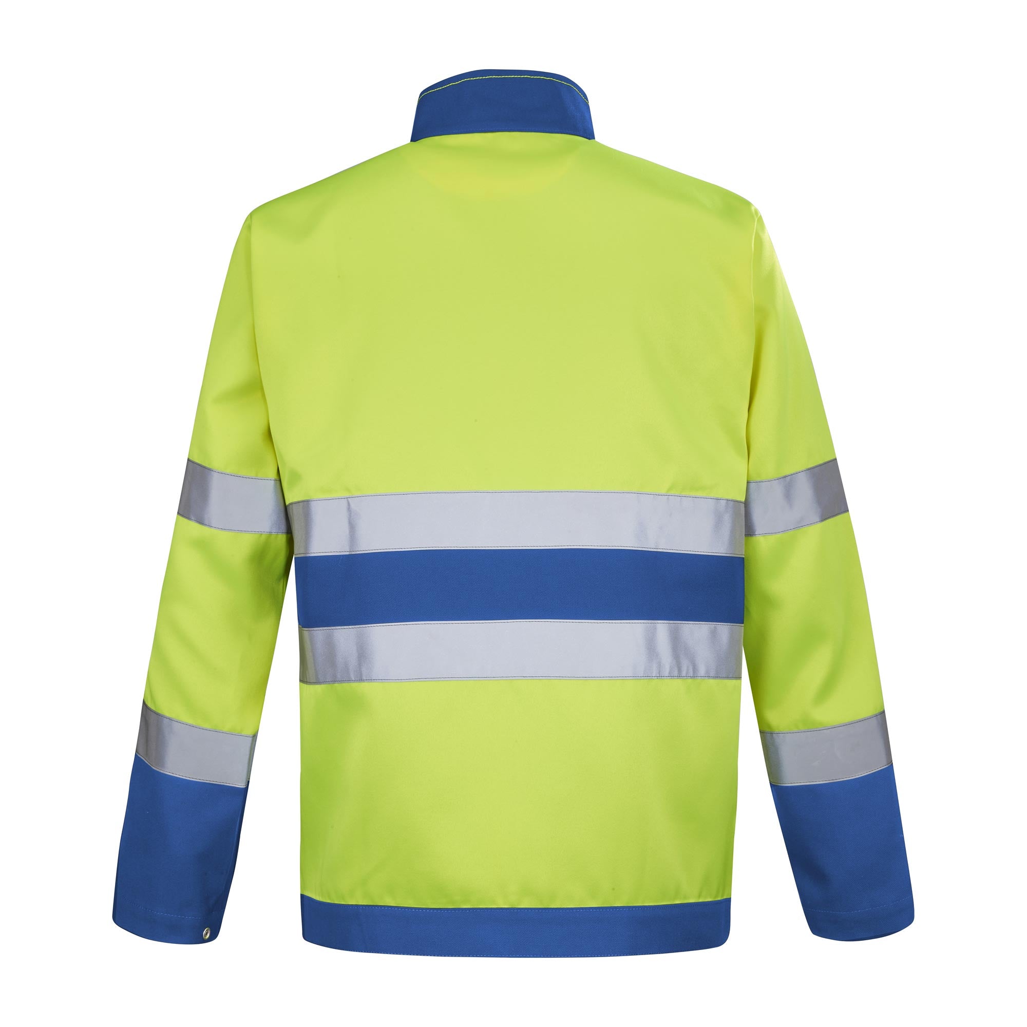Blouson FLUO BASE XP Jaune Fluo / Bleu Bugatti Haute Visibilité de la marque Cepovett Safety - Photo dos