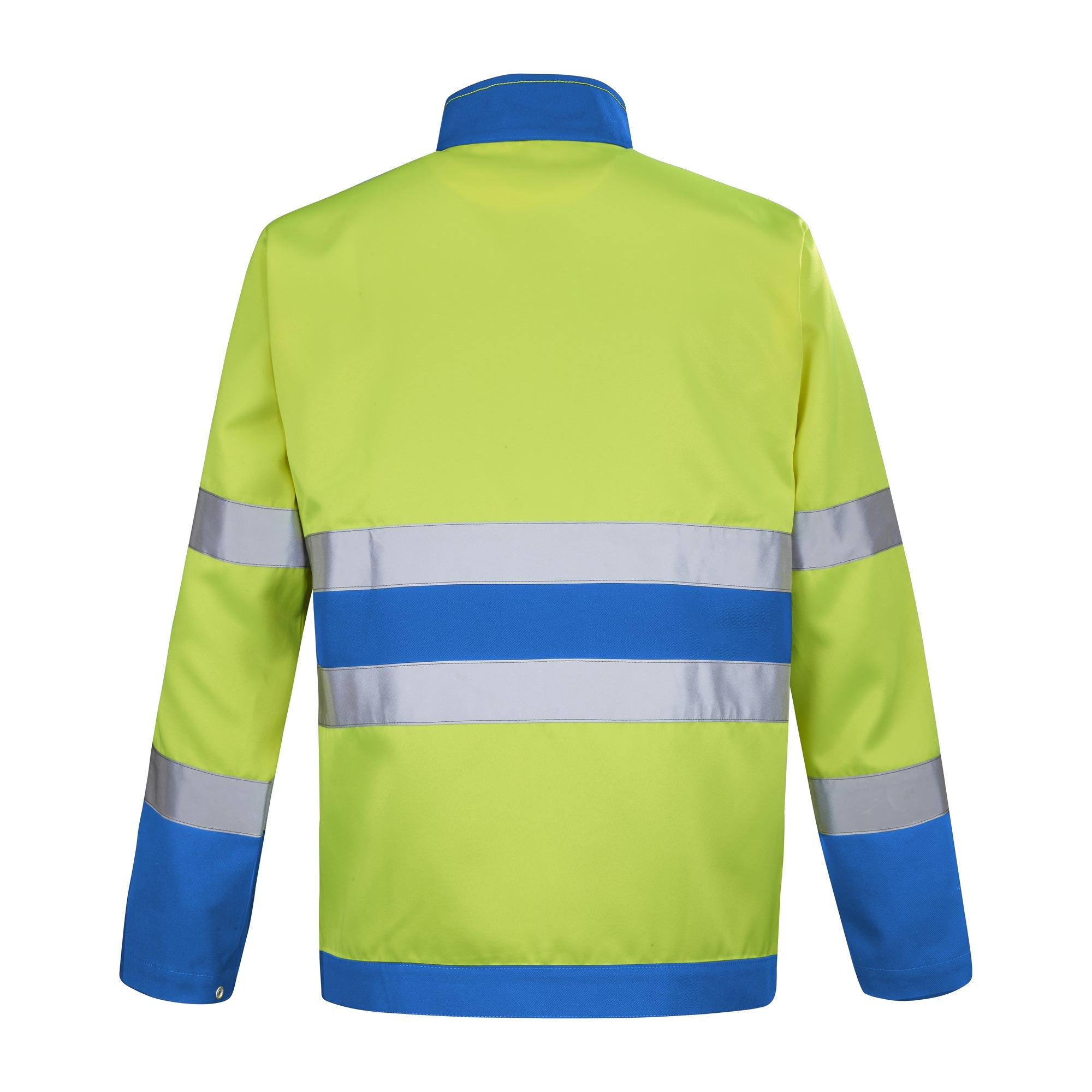 Blouson FLUO BASE XP Jaune Fluo / Bleu Azur Haute Visibilité de la marque Cepovett Safety - Photo dos