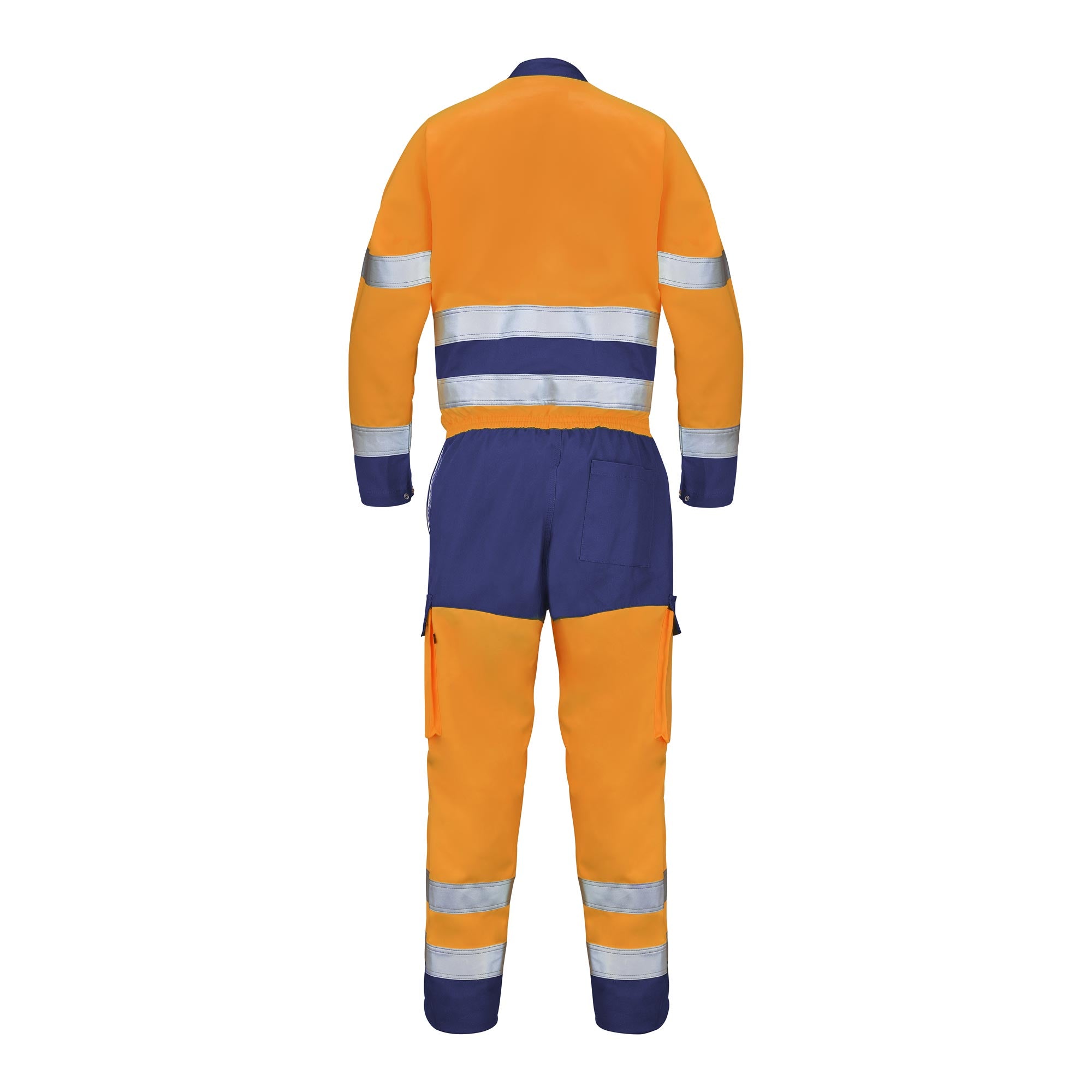 Combinaison 2 zip FLUO BASE XP Jaune Fluo / Bleu Marine Haute Visibilité de la marque Cepovett Safety - Photo 3/4