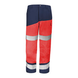 Pantalon FLUO SAFE XP Rouge Fluo / Bleu Marine Haute Visibilité de la marque Cepovett Safety - Photo face
