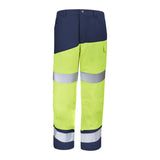Pantalon FLUO SAFE XP Jaune Fluo / Bleu Marine Haute Visibilité de la marque Cepovett Safety - Photo face