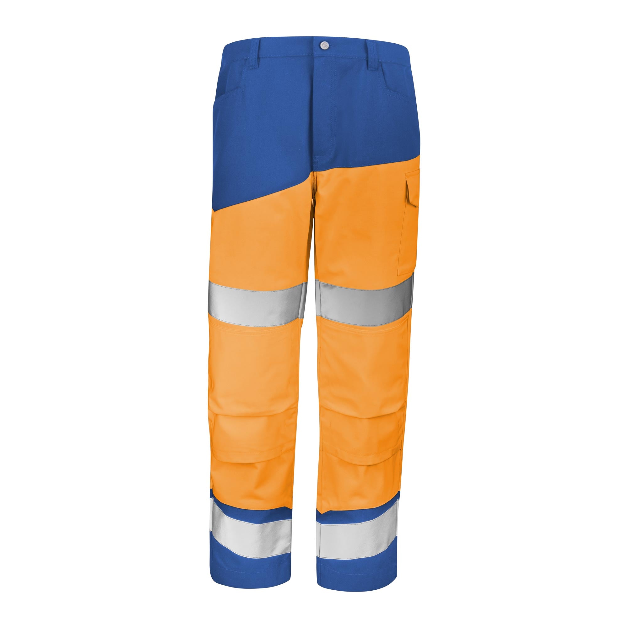 Pantalon poches genoux FLUO SAFE XP Orange Fluo / Bleu Bugatti Haute Visibilité de la marque Cepovett Safety - Photo 3/4