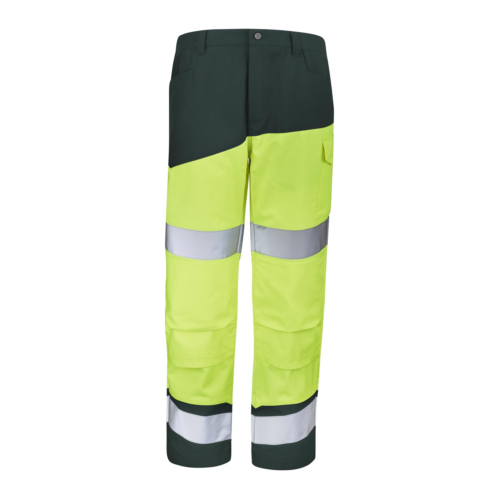 Pantalon poches genoux FLUO SAFE XP Jaune Fluo / Vert US Haute Visibilité de la marque Cepovett Safety - Photo face