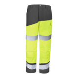 Pantalon poches genoux FLUO SAFE XP Jaune Fluo / Gris Convoy Haute Visibilité de la marque Cepovett Safety - Photo face