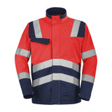 Blouson FLUO SAFE XP Rouge Fluo / Bleu Marine Haute Visibilité de la marque Cepovett Safety - Photo face