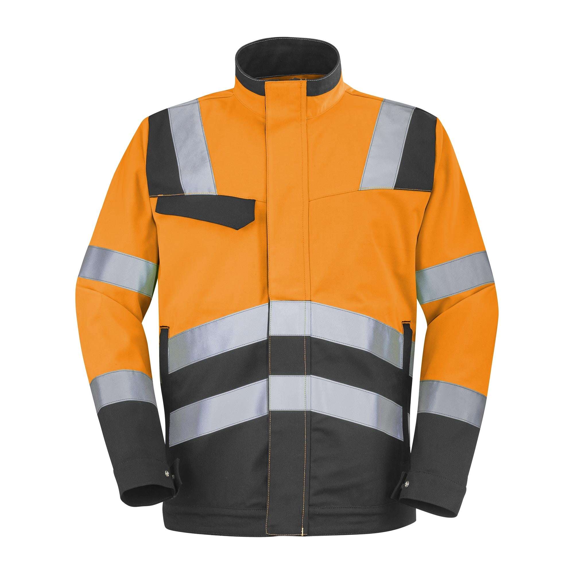 Blouson FLUO SAFE XP Orange Fluo / Gris Charcoal Haute Visibilité de la marque Cepovett Safety - Photo face