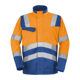 Blouson FLUO SAFE XP Orange Fluo / Bleu Bugatti Haute Visibilité de la marque Cepovett Safety - Photo face