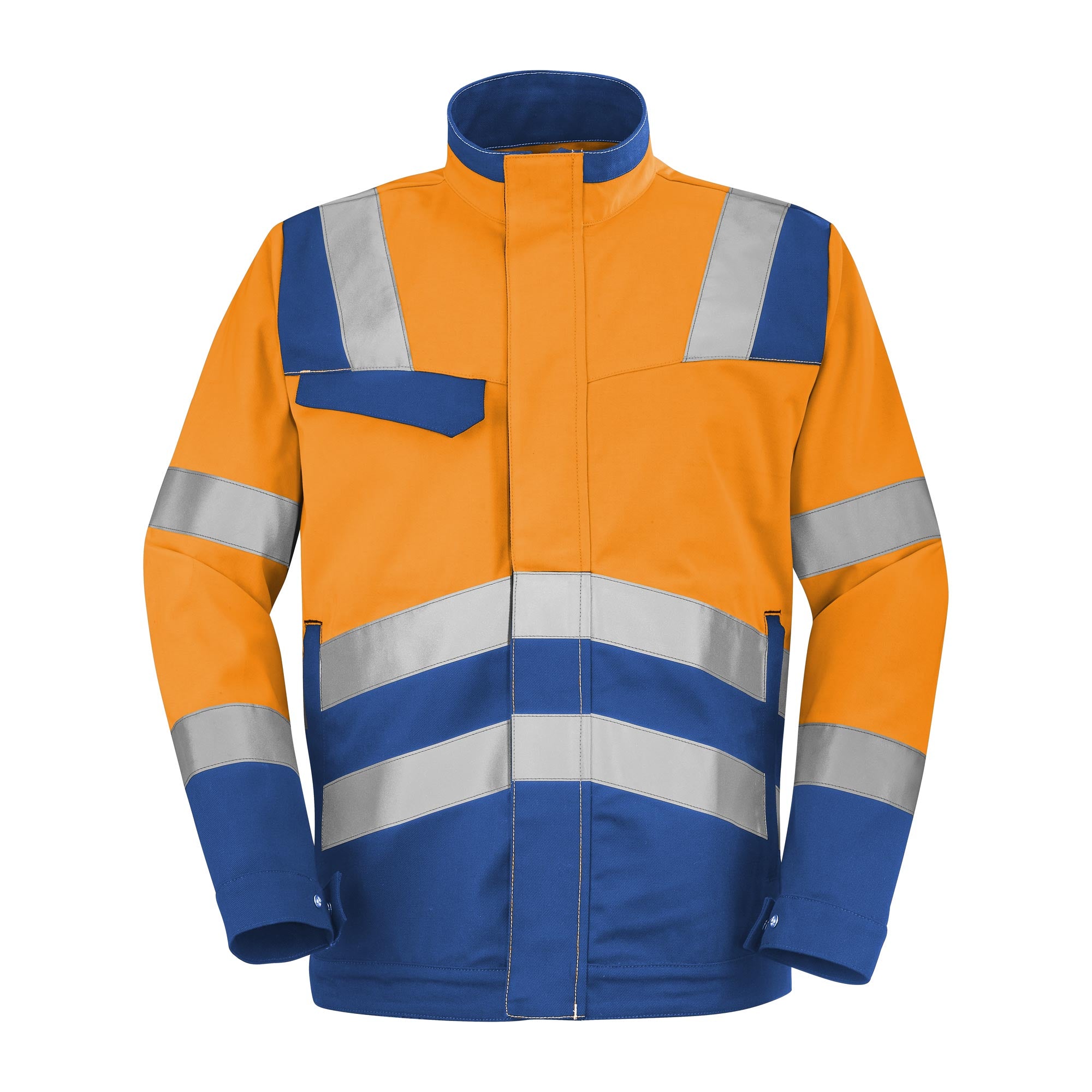 Blouson FLUO SAFE XP Orange Fluo / Bleu Bugatti Haute Visibilité de la marque Cepovett Safety - Photo 3/4