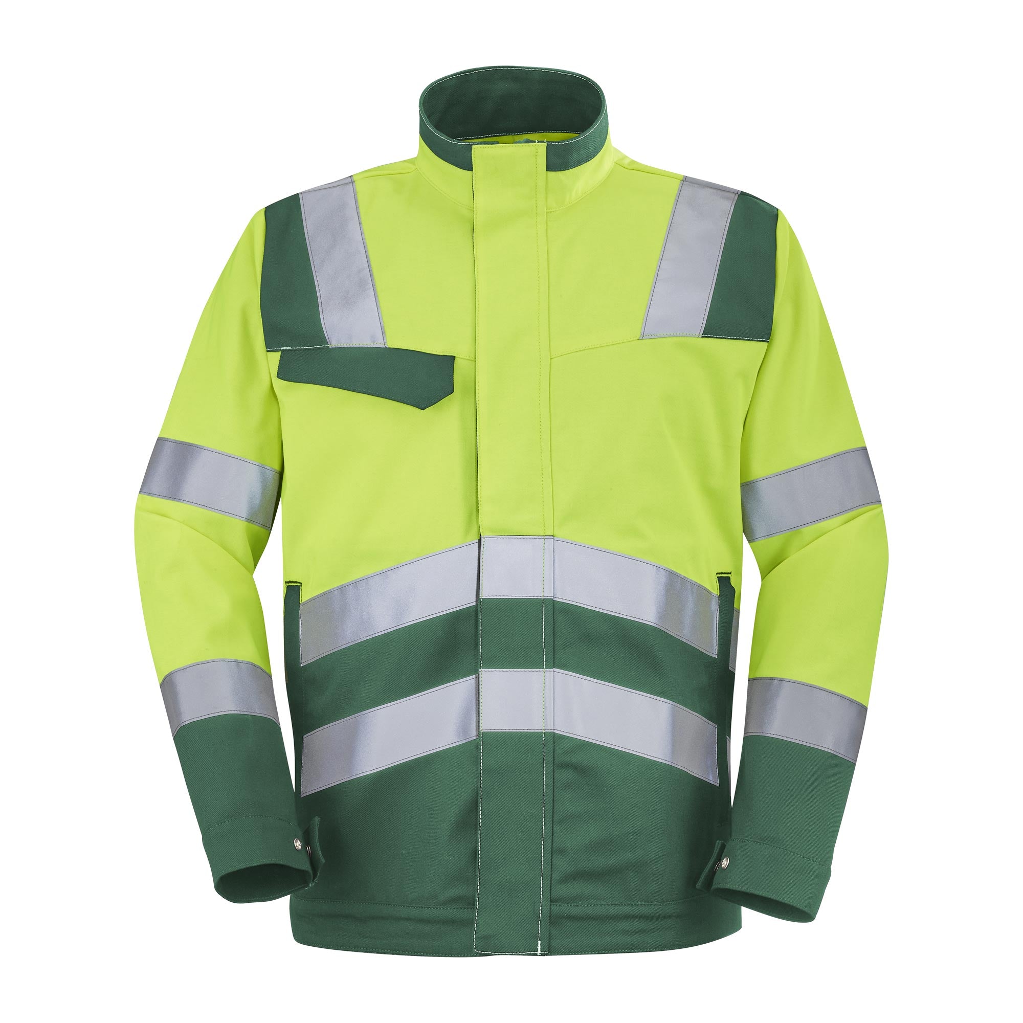 Blouson FLUO SAFE XP Jaune Fluo / Vert Amazonie Haute Visibilité de la marque Cepovett Safety - Photo face
