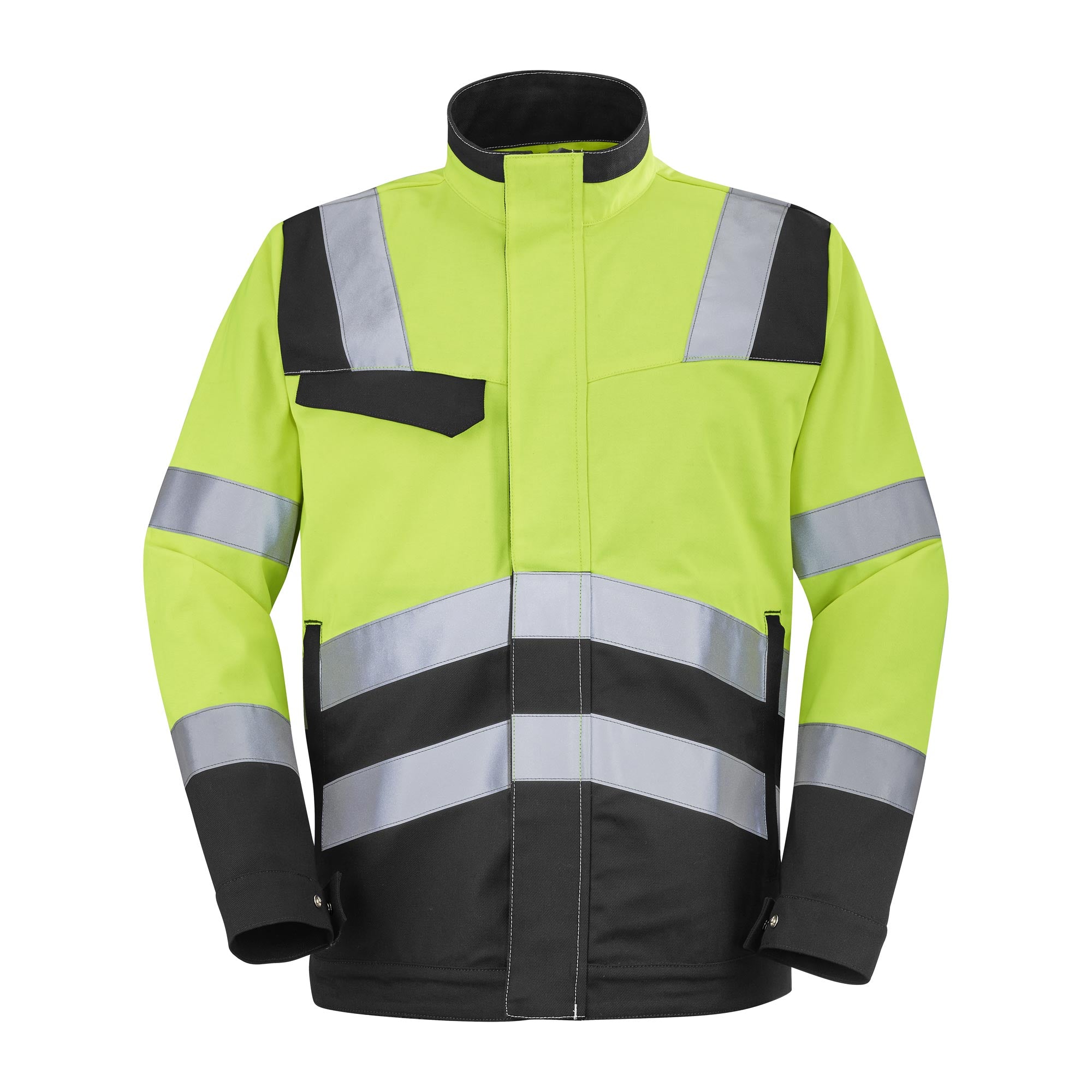 Blouson FLUO SAFE XP Jaune Fluo / Gris Convoy Haute Visibilité de la marque Cepovett Safety - Photo face