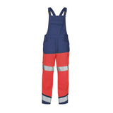 Cotte à bretelles FLUO SAFE XP Rouge Fluo / Bleu Marine Haute Visibilité de la marque Cepovett Safety - Photo face