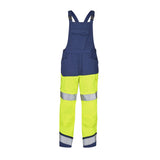 Cotte à bretelles FLUO SAFE XP Jaune Fluo / Bleu Marine Haute Visibilité de la marque Cepovett Safety - Photo face