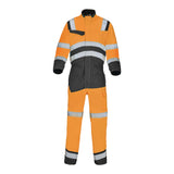 Combinaison 1 zip FLUO SAFE XP Orange Fluo / Gris Charcoal Haute Visibilité de la marque Cepovett Safety - Photo face