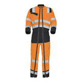 Combinaison 2 zip FLUO SAFE XP Orange Fluo / Gris Charcoal Haute Visibilité de la marque Cepovett Safety - Photo face