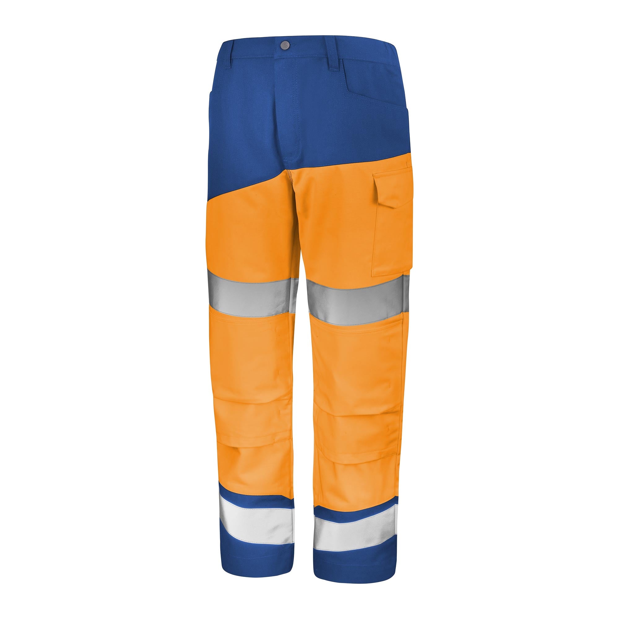 Pantalon poches genoux FLUO SAFE XP Orange Fluo / Bleu Bugatti Haute Visibilité de la marque Cepovett Safety - Photo 3/4