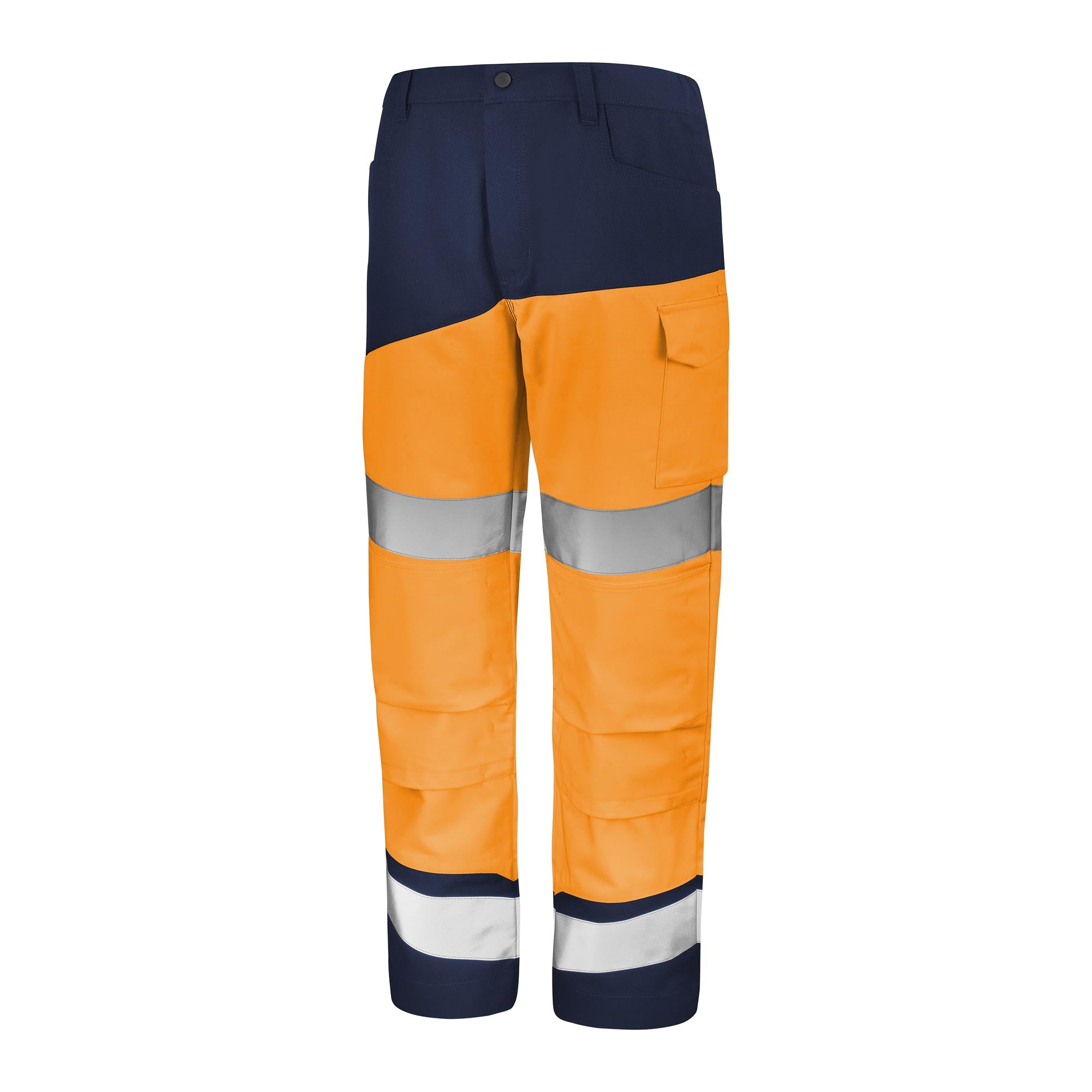 Pantalon poches genoux FLUO SAFE XP Orange Fluo / Bleu Marine Haute Visibilité de la marque Cepovett Safety - Photo 3/4