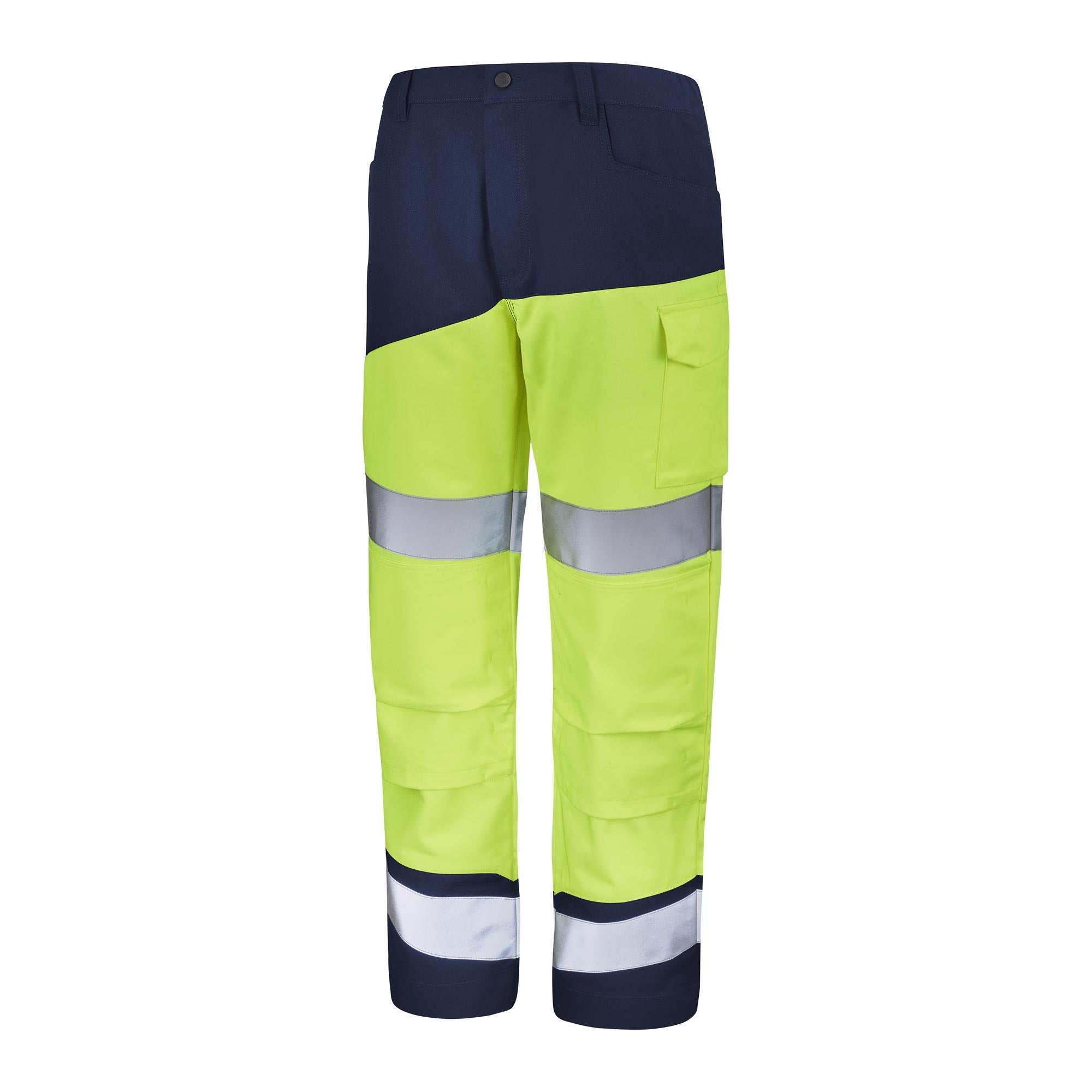 Pantalon poches genoux FLUO SAFE XP Jaune Fluo / Bleu Marine Haute Visibilité de la marque Cepovett Safety - Photo 3/4