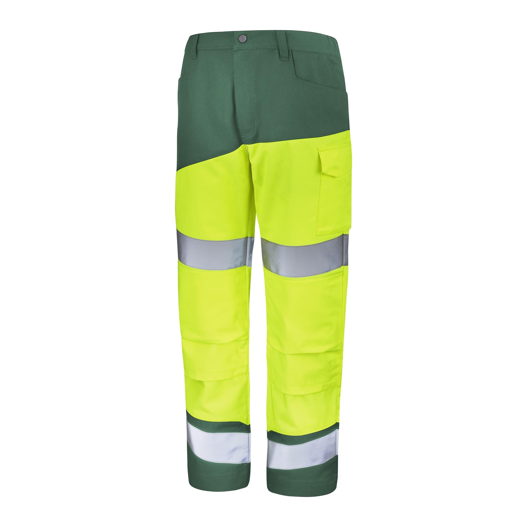 Pantalon poches genoux FLUO SAFE XP Jaune Fluo / Vert Amazonie Haute Visibilité de la marque Cepovett Safety - Photo 3/4