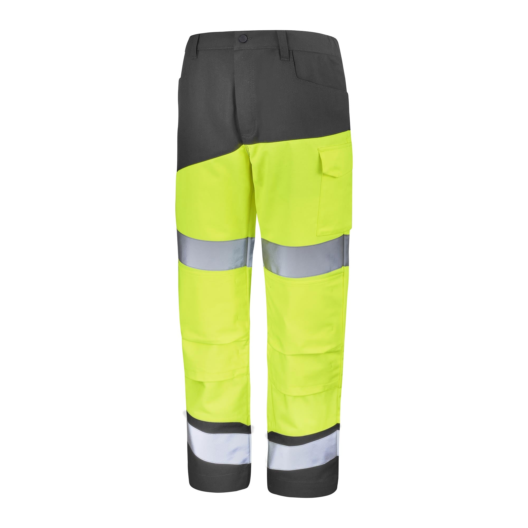 Pantalon poches genoux FLUO SAFE XP Jaune Fluo / Gris Convoy Haute Visibilité de la marque Cepovett Safety - Photo 3/4