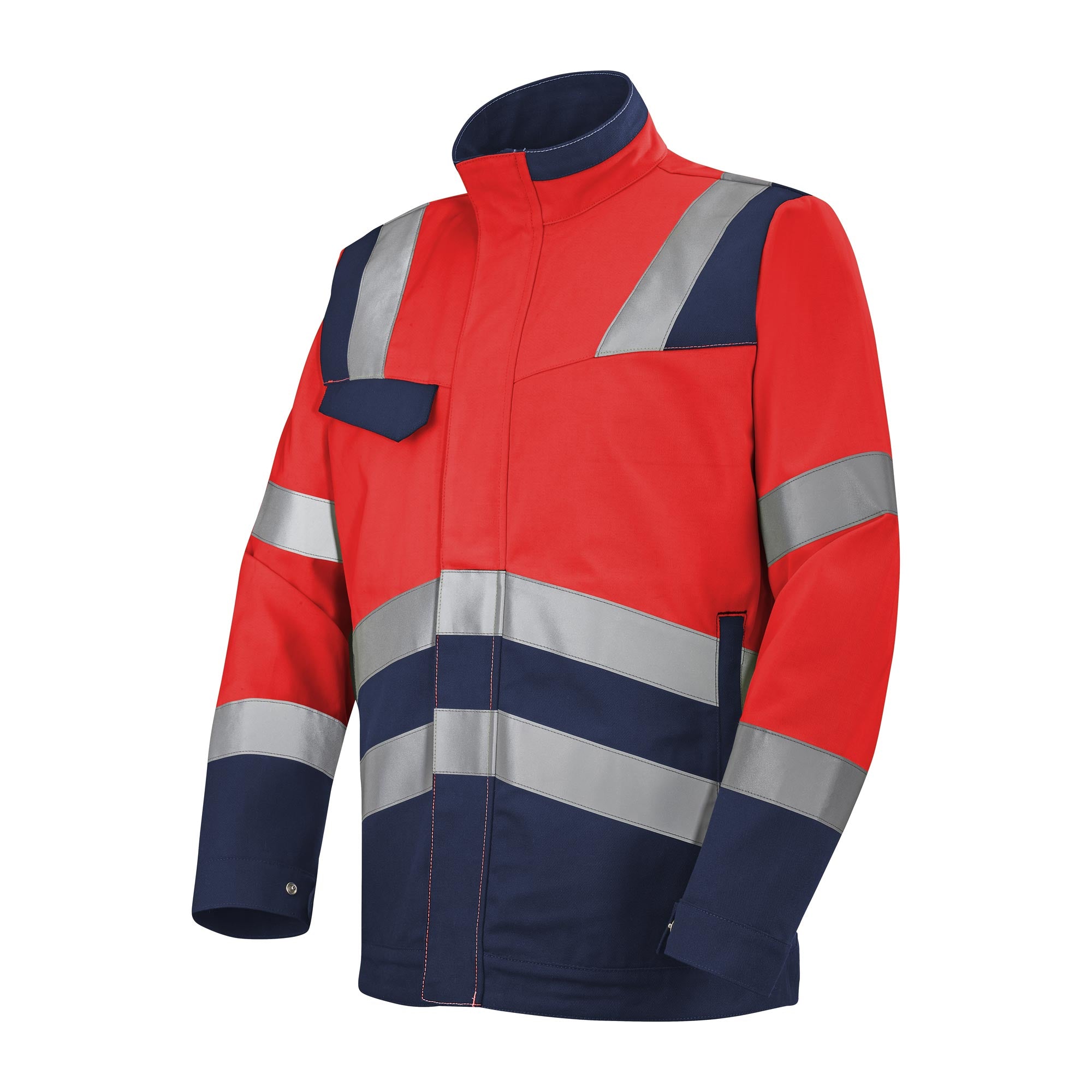 Blouson FLUO SAFE XP Rouge Fluo / Bleu Marine Haute Visibilité de la marque Cepovett Safety - Photo 3/4