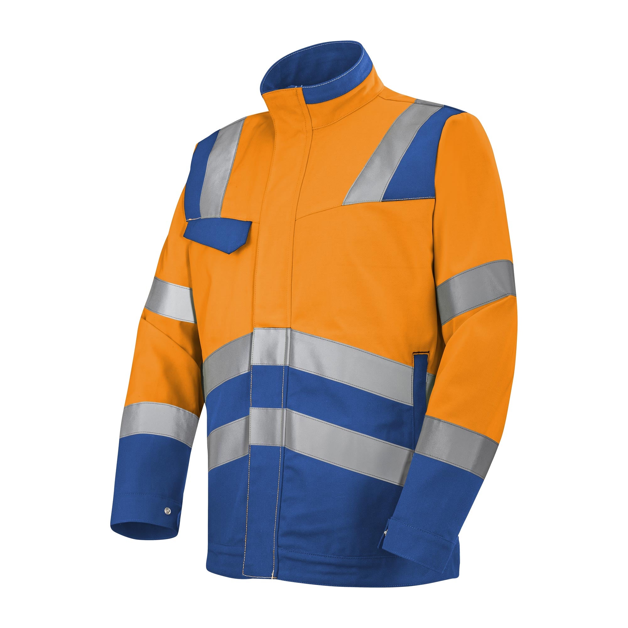 Blouson FLUO SAFE XP Orange Fluo / Bleu Bugatti Haute Visibilité de la marque Cepovett Safety - Photo 3/4