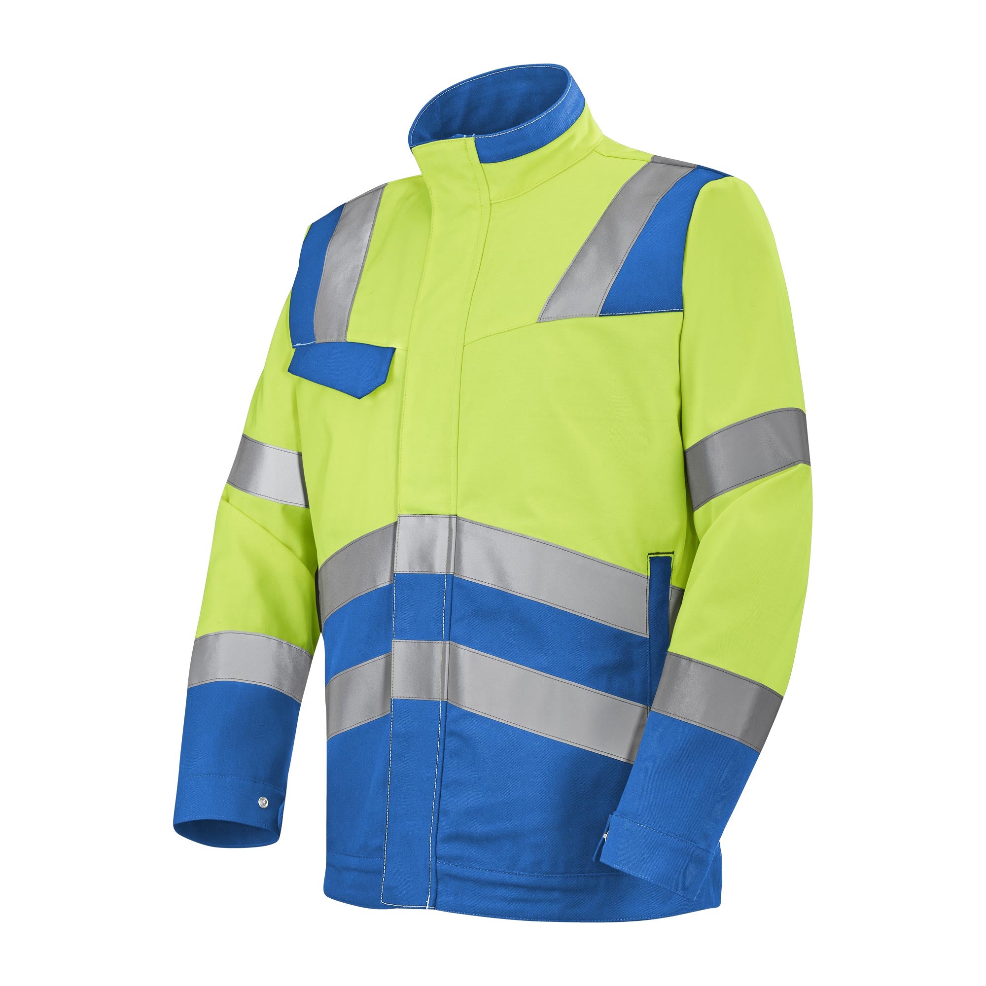 Blouson FLUO SAFE XP Jaune Fluo / Bleu Azur Haute Visibilité de la marque Cepovett Safety - Photo 3/4