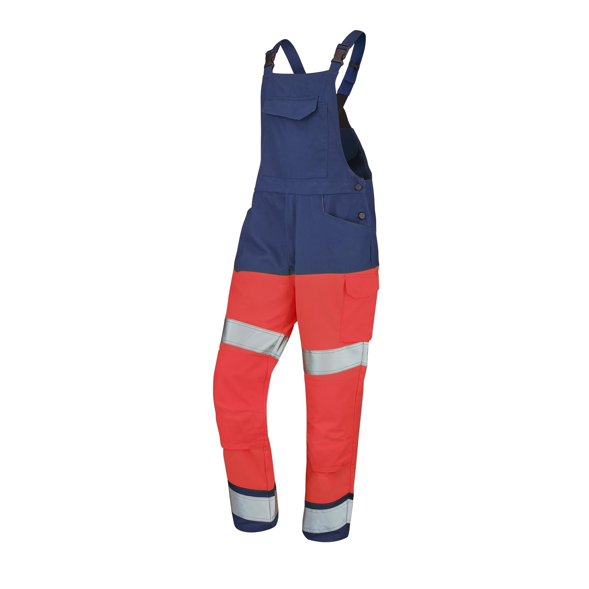Cotte à bretelles FLUO SAFE XP Rouge Fluo / Bleu Marine Haute Visibilité de la marque Cepovett Safety - Photo 3/4