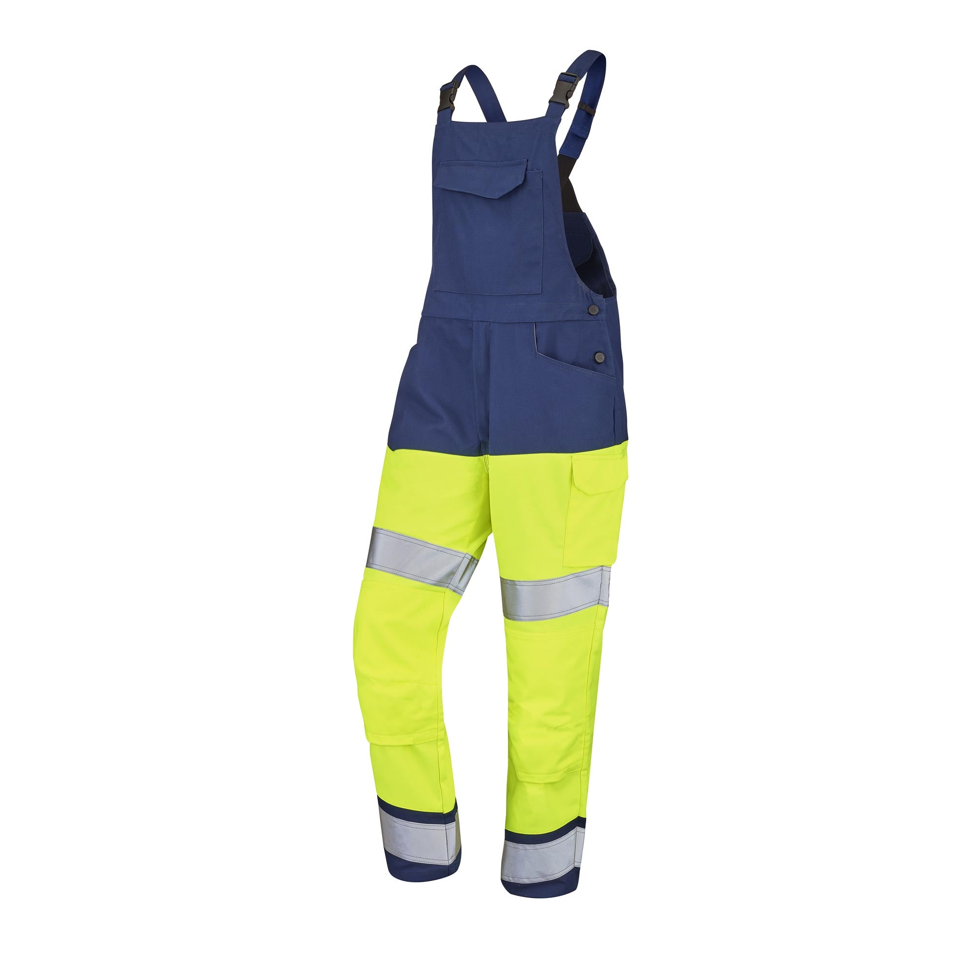 Cotte à bretelles FLUO SAFE XP Jaune Fluo / Bleu Marine Haute Visibilité de la marque Cepovett Safety - Photo 3/4