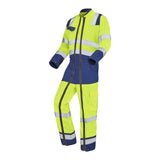 Combinaison 2 zip FLUO SAFE XP Jaune Fluo / Bleu Marine Haute Visibilité de la marque Cepovett Safety - Photo 3/4