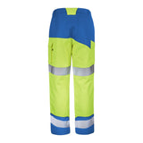 Pantalon FLUO SAFE XP Jaune Fluo / Bleu Azur Haute Visibilité de la marque Cepovett Safety - Photo dos