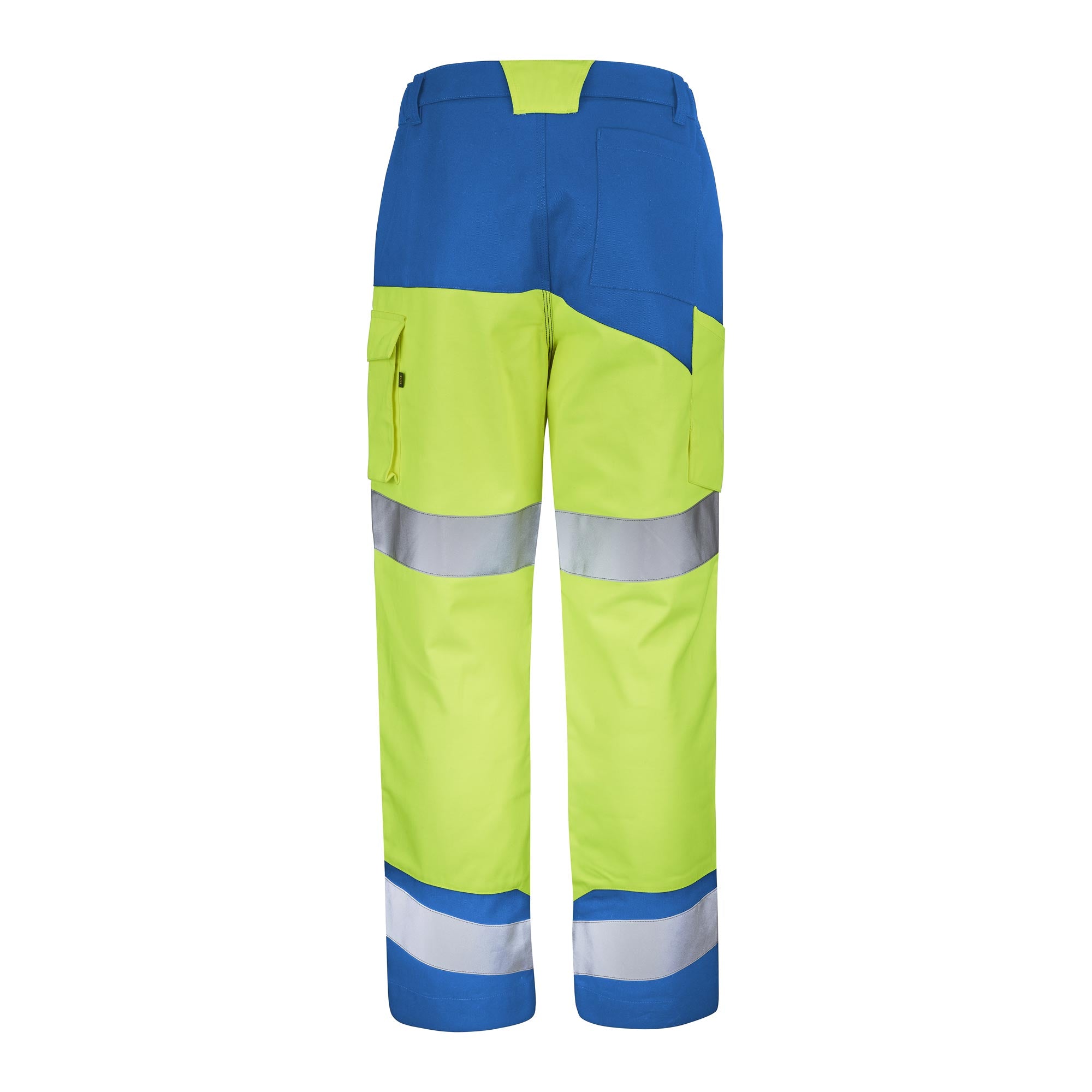 Pantalon FLUO SAFE XP Jaune Fluo / Bleu Azur Haute Visibilité de la marque Cepovett Safety - Photo dos