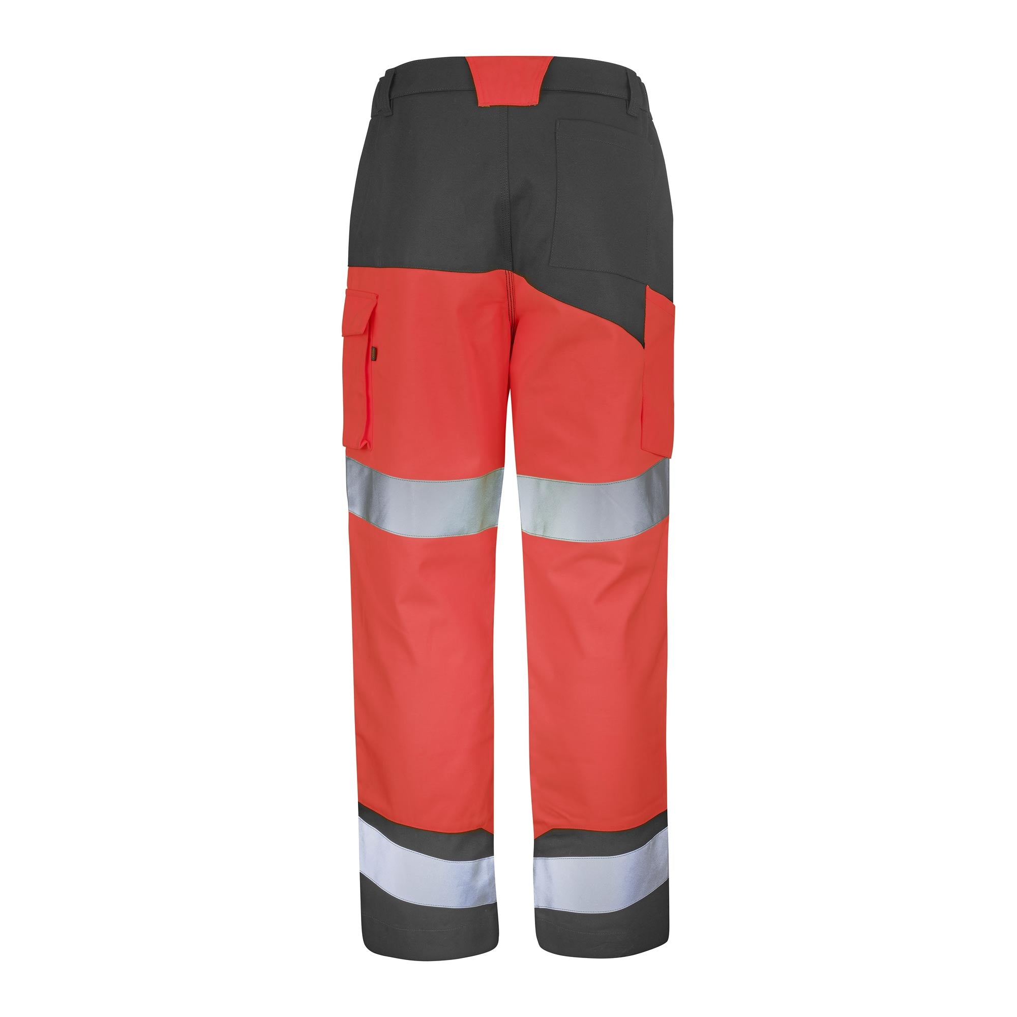Pantalon poches genoux FLUO SAFE XP Rouge Fluo / Gris Convoy Haute Visibilité de la marque Cepovett Safety - Photo dos