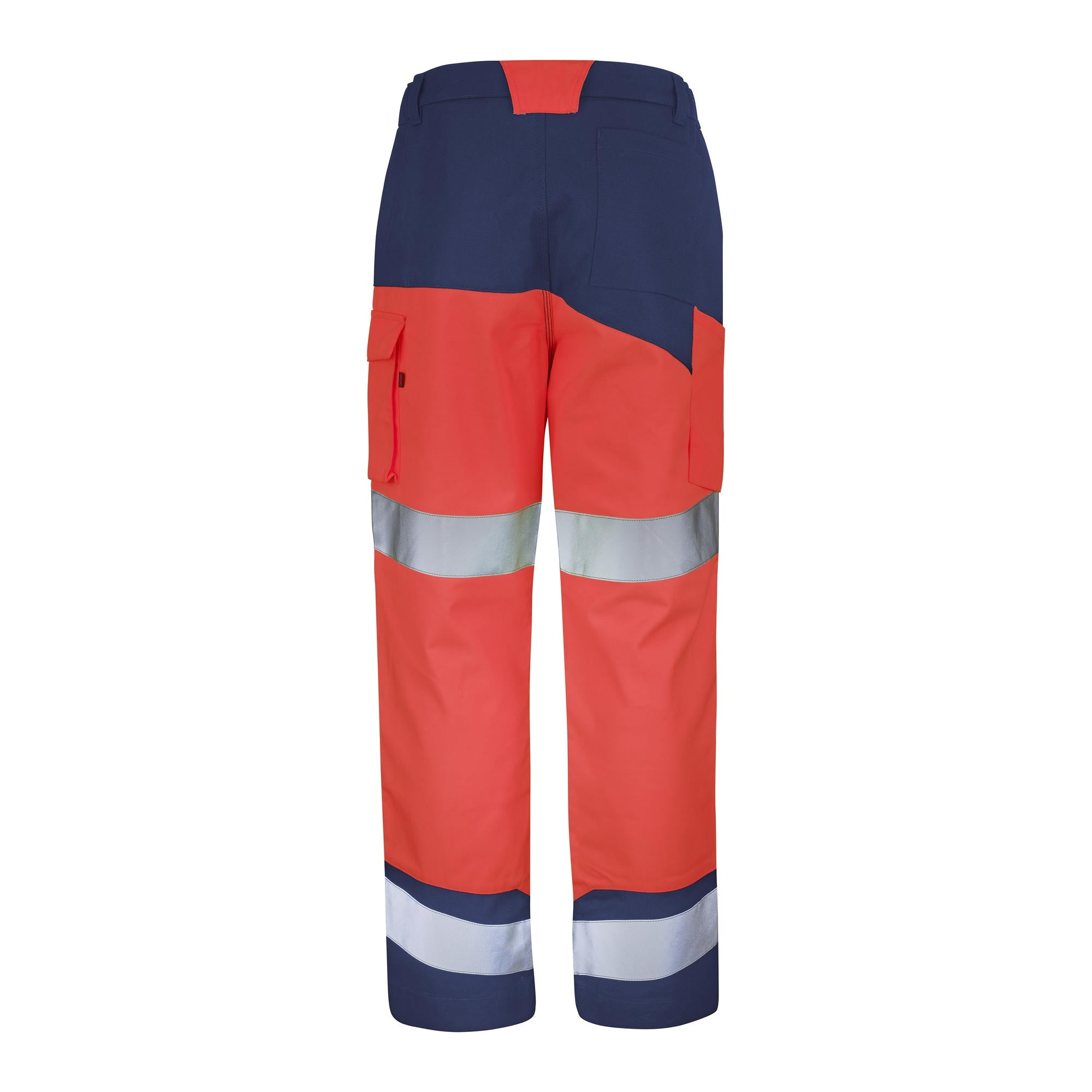 Pantalon poches genoux FLUO SAFE XP Rouge Fluo / Bleu Marine Haute Visibilité de la marque Cepovett Safety - Photo dos