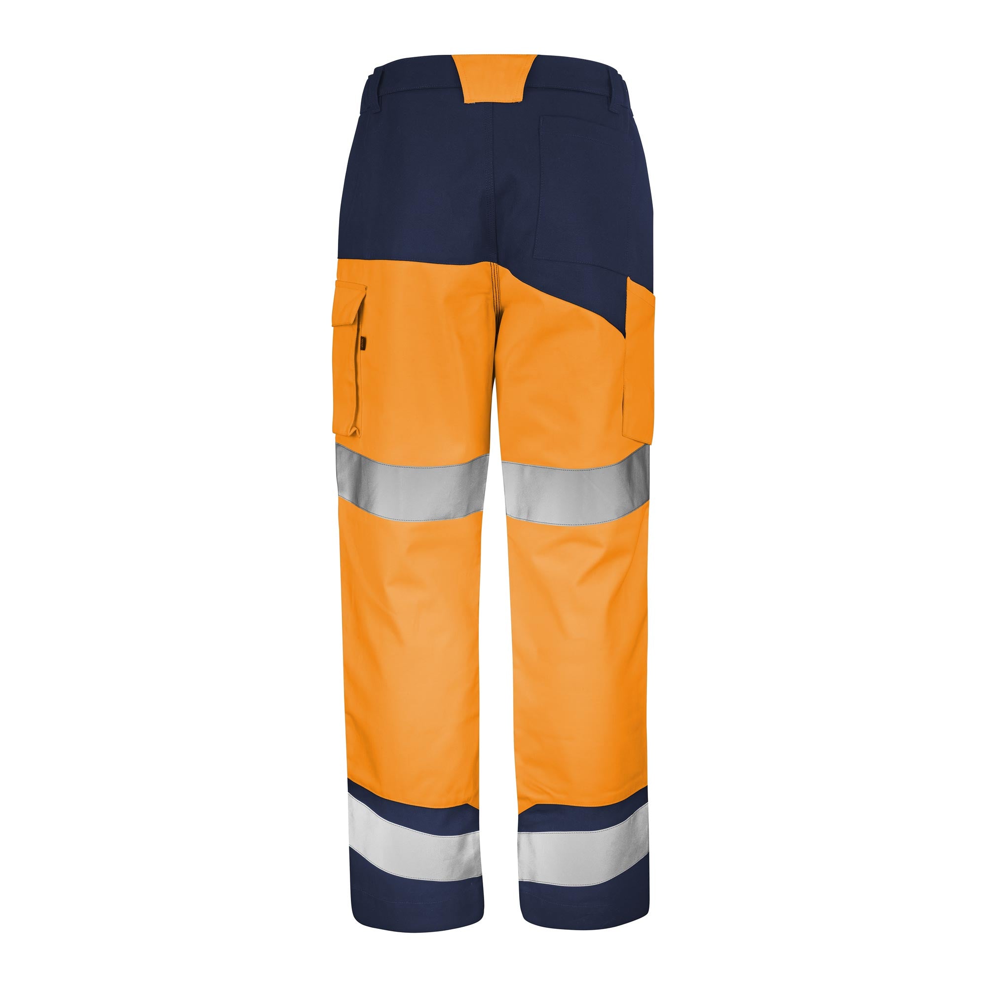 Pantalon poches genoux FLUO SAFE XP Orange Fluo / Bleu Marine Haute Visibilité de la marque Cepovett Safety - Photo dos