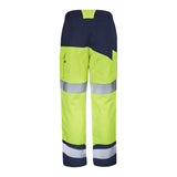 Pantalon poches genoux FLUO SAFE XP Jaune Fluo / Bleu Marine Haute Visibilité de la marque Cepovett Safety - Photo dos
