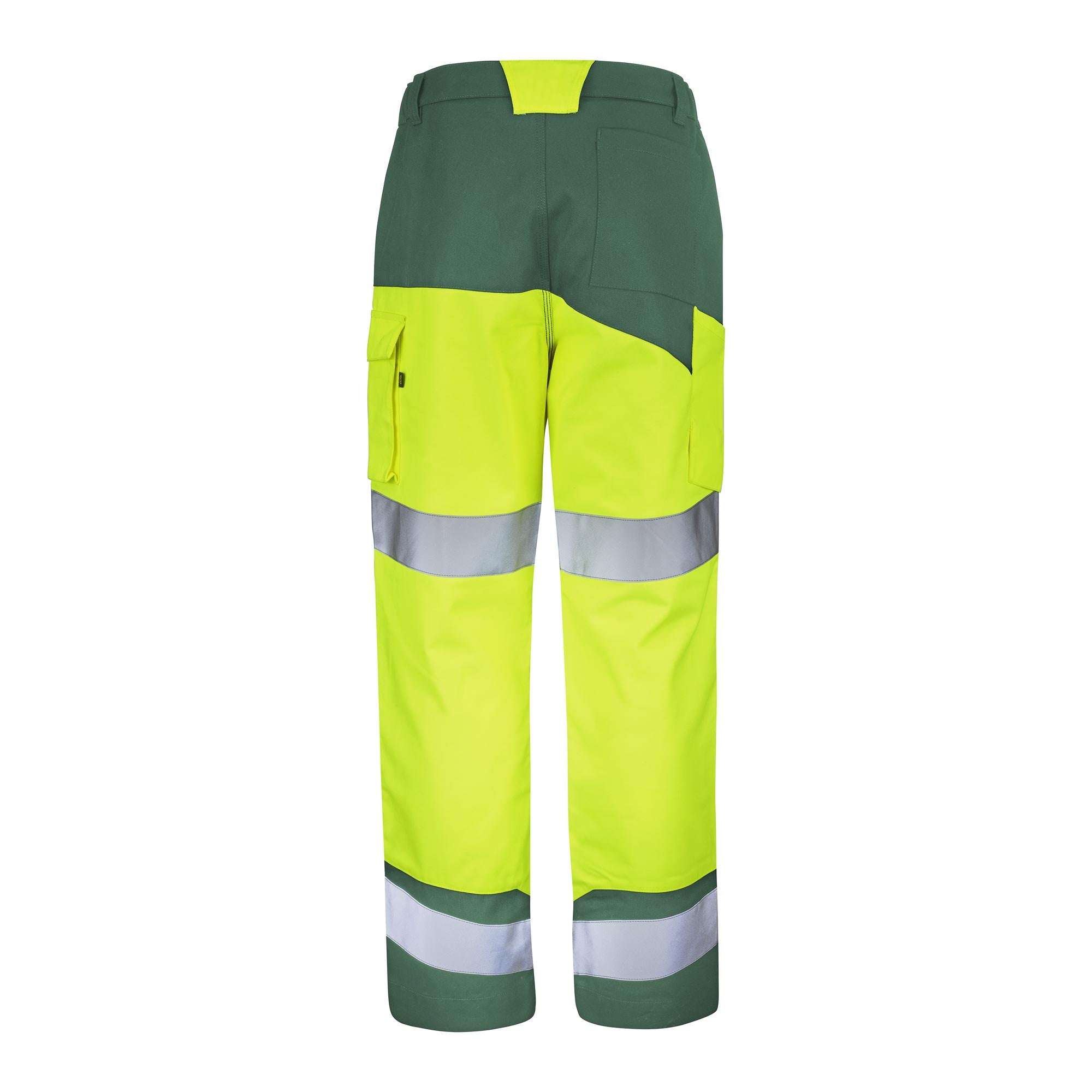 Pantalon poches genoux FLUO SAFE XP Jaune Fluo / Vert Amazonie Haute Visibilité de la marque Cepovett Safety - Photo dos