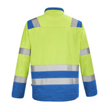 Blouson FLUO SAFE XP Jaune Fluo / Bleu Azur Haute Visibilité de la marque Cepovett Safety - Photo dos