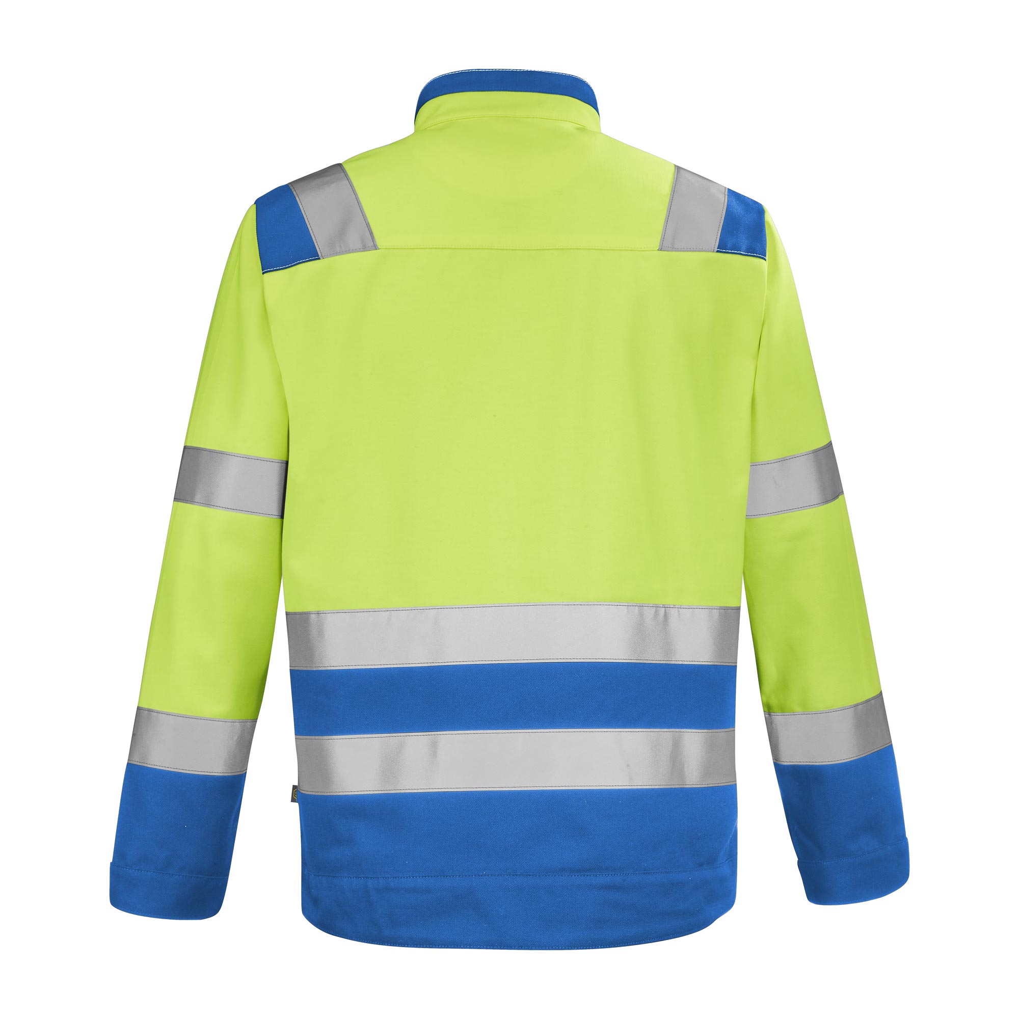 Blouson FLUO SAFE XP Jaune Fluo / Bleu Azur Haute Visibilité de la marque Cepovett Safety - Photo dos