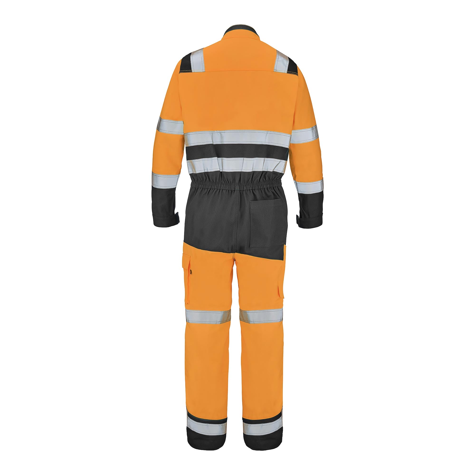 Combinaison 1 zip FLUO SAFE XP Orange Fluo / Gris Charcoal Haute Visibilité de la marque Cepovett Safety - Photo dos