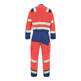 Combinaison 2 zip FLUO SAFE XP Rouge Fluo / Bleu Marine Haute Visibilité de la marque Cepovett Safety - Photo dos