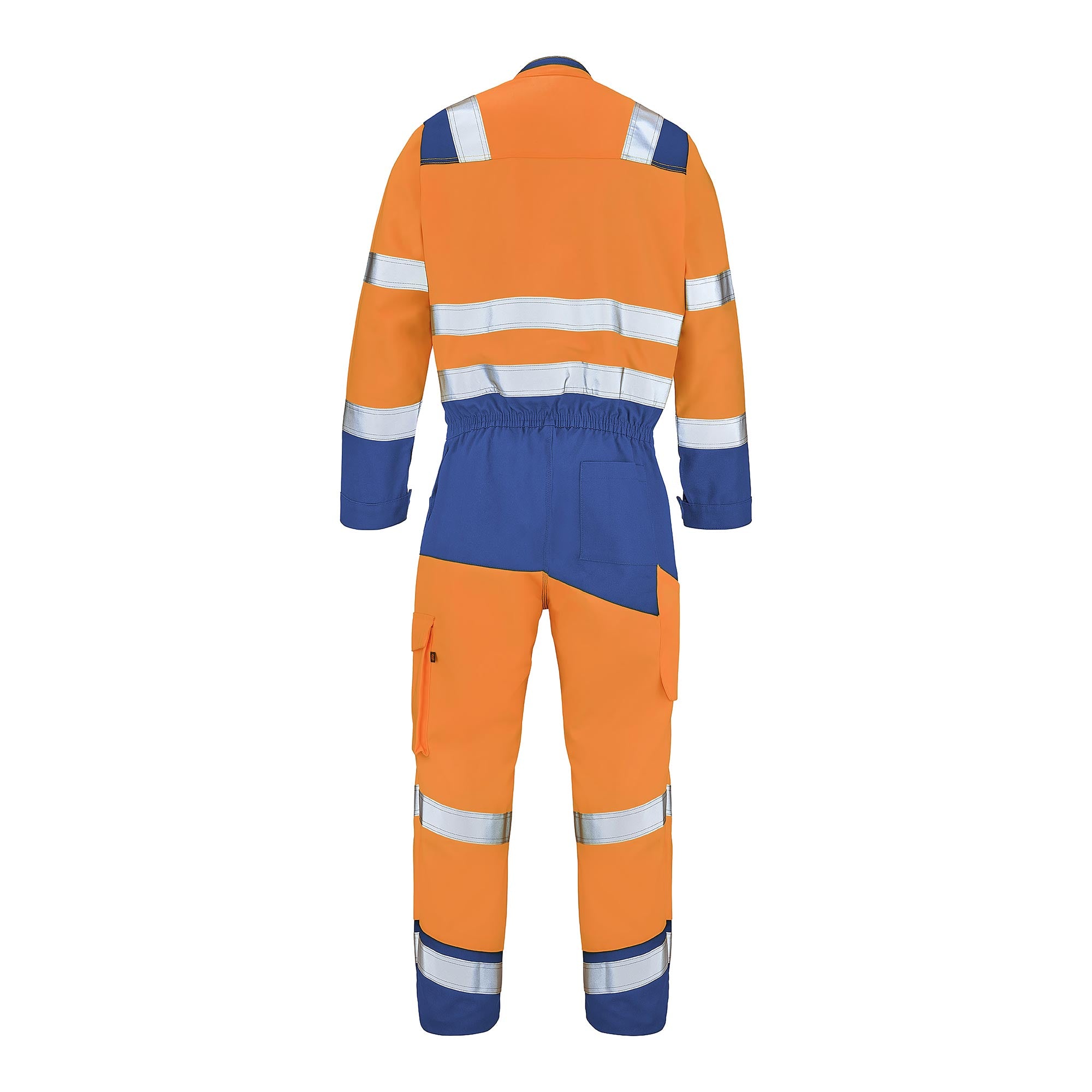 Combinaison 2 zip FLUO SAFE XP Orange Fluo / Bleu Bugatti Haute Visibilité de la marque Cepovett Safety - Photo dos