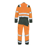Combinaison 2 zip FLUO SAFE XP Orange Fluo / Vert US Haute Visibilité de la marque Cepovett Safety - Photo dos
