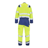 Combinaison 2 zip FLUO SAFE XP Jaune Fluo / Bleu Marine Haute Visibilité de la marque Cepovett Safety - Photo dos