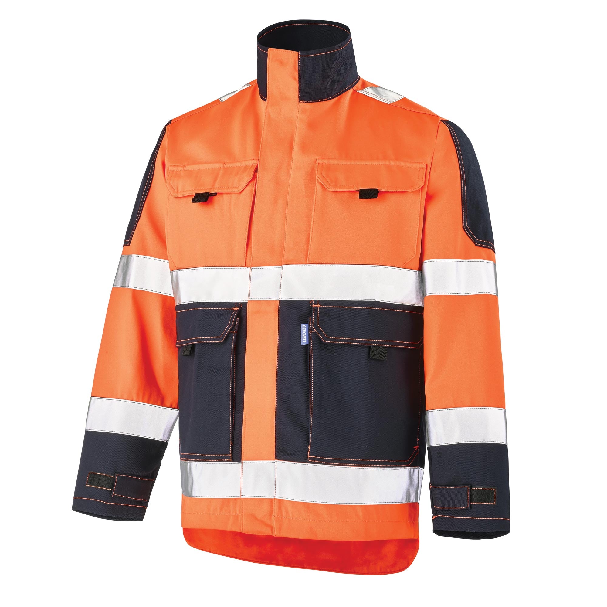 Blouson FLUO TECH Orange Fluo / Dark Blue Haute Visibilité de la marque Cepovett Safety - Photo 3/4