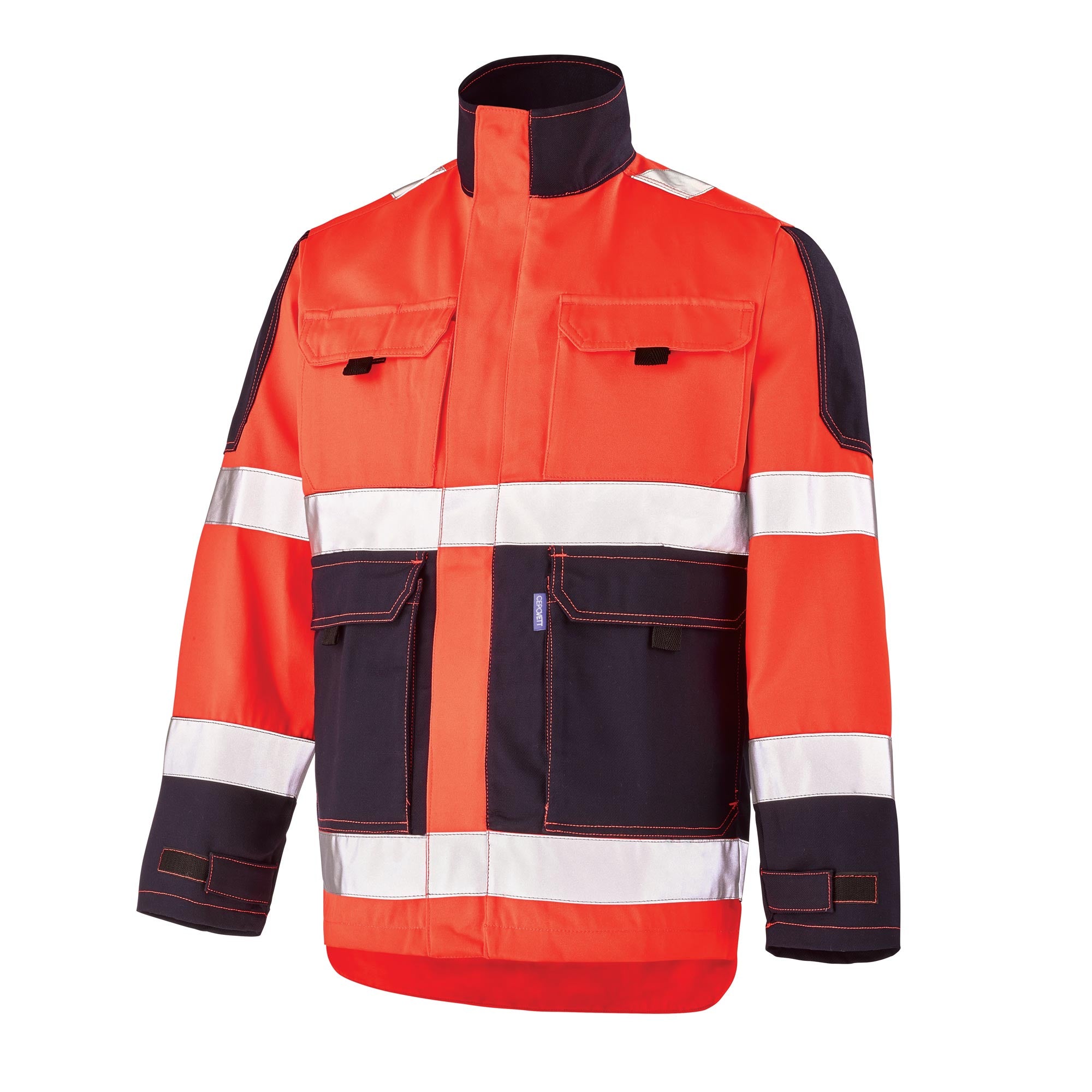 Blouson FLUO TECH Rouge Fluo / Dark Blue Haute Visibilité de la marque Cepovett Safety - Photo 3/4