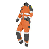 Combinaison 1 zip GALAN Orange Fluo / Gris Charcoal Multirisques de la marque Cepovett Safety - Photo 3/4